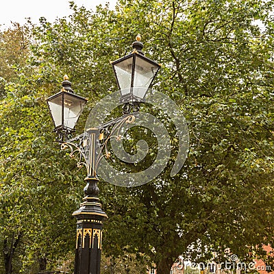 Twin lamp lights at York Minster York UK Stock Photo