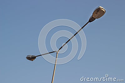 Twin lamp Post Electricity Industry thailand Stock Photo