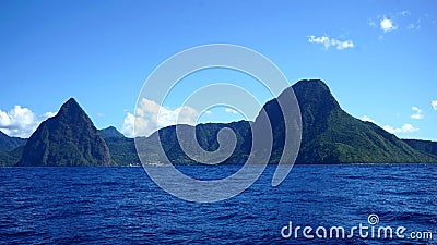 The pitons of saint lucia Stock Photo