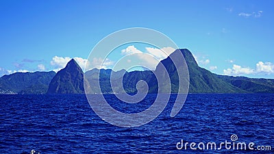 The pitons of saint lucia Stock Photo