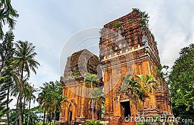 Twin Towers in Qui Nhon, Vietnam Stock Photo