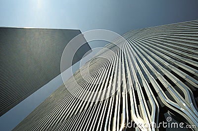 The Twin Towers of the World Trade Centre Editorial Stock Photo