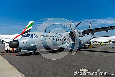 Twin-turboprop maritime patrol aircraft CASA C-295 Persuader. Editorial Stock Photo