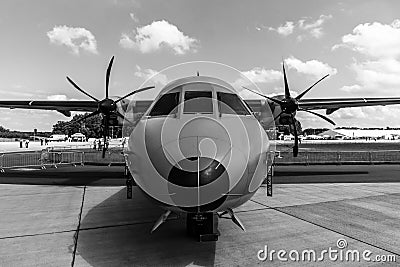 Twin-turboprop tactical military transport aircraft EADS CASA C-295M Editorial Stock Photo