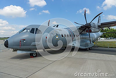 Twin-turboprop tactical military transport aircraft EADS CASA C-295M Editorial Stock Photo
