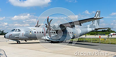 Twin-turboprop tactical military transport aircraft EADS CASA C-295M Editorial Stock Photo