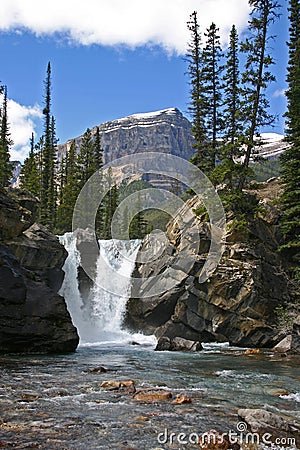 Twin Waterfall Stock Photo