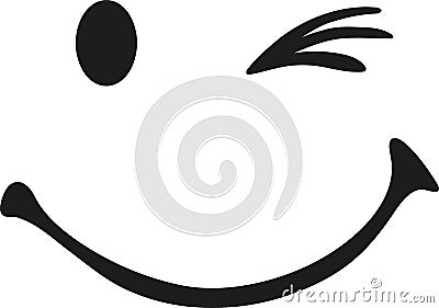 Twinking smiley face Vector Illustration