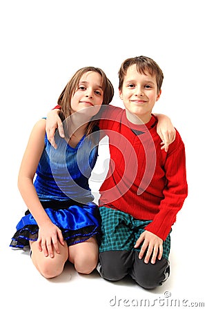 Twins (brother and sister) portrait Stock Photo