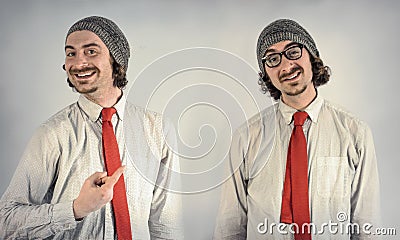 Twins Men Beards Stock Photo