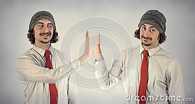 Twins Men Beards Stock Photo