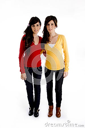 Twins - Standing young models Stock Photo