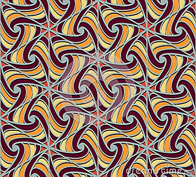 Twirls seamless pattern print for fabrics or paper. Multicolored Vintage doodling background. Mosaic seamless pattern Vector Illustration