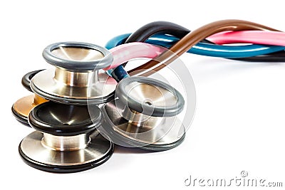 Twist colorful stethoscopes Stock Photo