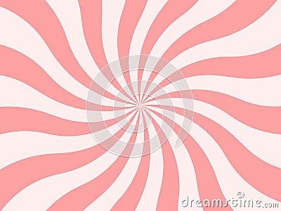 Twist spiral rays abstract background vector template design with curly wavy strips waves line spinning pattern in pink color Vector Illustration
