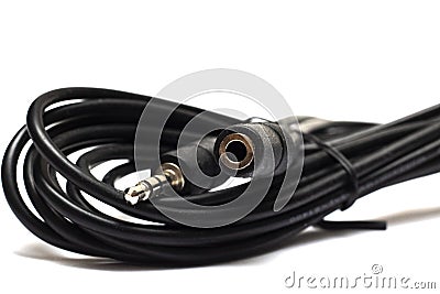 Twisted black wire isolated on a white background Stock Photo