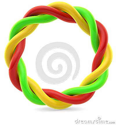 Twisted colorful rings Stock Photo