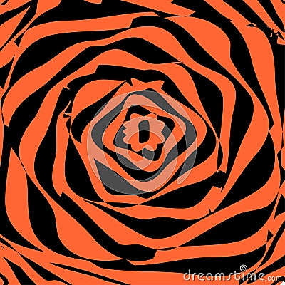 Twisted dynamic background. Optical illusion. Torsion, distortion, rotation movement effect Vector Illustration