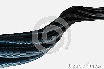 Twisted futuristic glass blue shape isolated on white background Cartoon Illustration