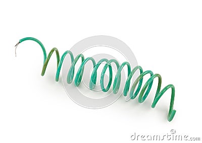 Twisted green wire Stock Photo