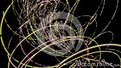 Twisted lines in abstraction.Design. Various bright multicolored lines create various patterns and drawings with Stock Photo