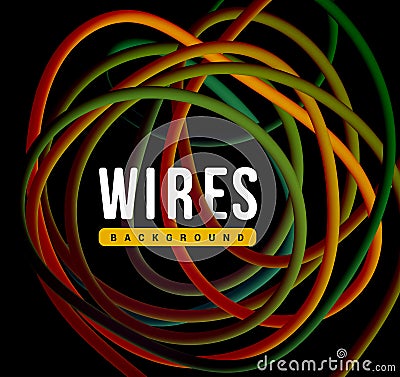 Electrical wires of different colors. Vector illustrtation Vector Illustration