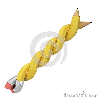 Twisted pencils Cartoon Illustration