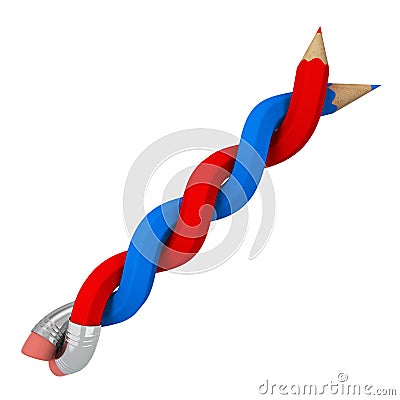 Twisted pencils Cartoon Illustration