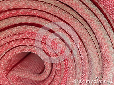 Twisted red fire hose. Stock Photo