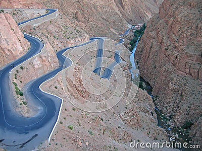 Twisted road going in a canyon Stock Photo