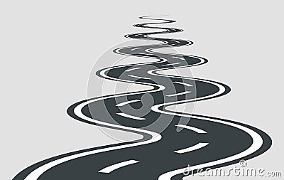 Twisted road vector template isolated on background Vector Illustration