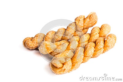 Twisted rope cookie or popularly known as roti pintal, a traditional Malaysian delicacy Stock Photo