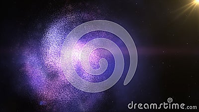 Twisted spiral galaxy in space. Stars cosmos black hole Stock Photo