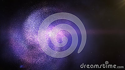 Twisted spiral galaxy in space. Stars cosmos black hole Stock Photo