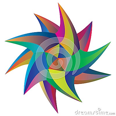 Twisted Star. Decorative Design Element Vector Illustration