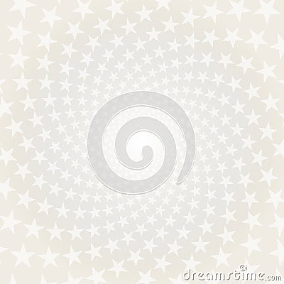 Twisted stars spiral. White & grey abstract background. Vector Illustration