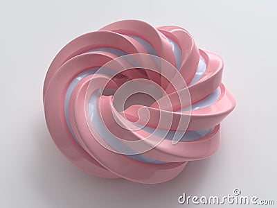 Twisted Torus. Geometric Shape Stock Photo