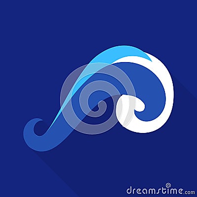 Twisted wave icon, flat style Vector Illustration