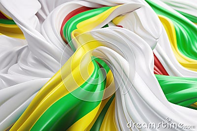 Twisted Waves of Ethiopia's Flag: Modern 3D Minimalist Desig Stock Photo