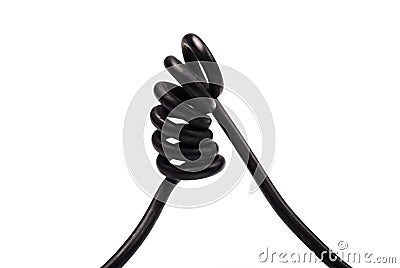 Twisted wire on isolated background Stock Photo