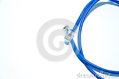 Twisting Cable Tool Twisted Pair Ethernet UTP Cat 5, Crimping RJ45 LAN cable, internet or telephone line cables and crimper,, Stock Photo