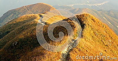 Twisting mountain path Stock Photo