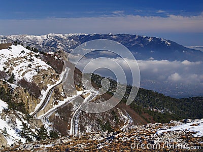 Twisting mountain road Stock Photo
