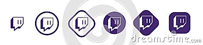 twitch vector logo. twitch vector icon.twitch editorial realistic logo app Editorial Stock Photo