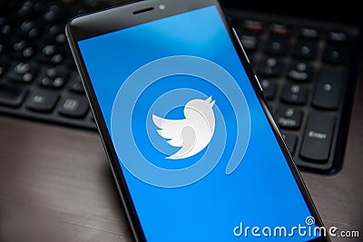 Twitter application Editorial Stock Photo