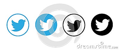 Twitter Bird vector icon EPS 10 Editorial Stock Photo