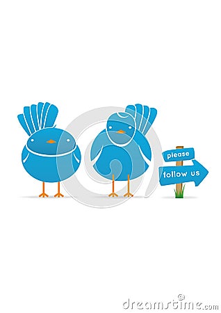 Twitter birds Vector Illustration