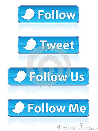 Twitter Buttons EPS Vector Illustration