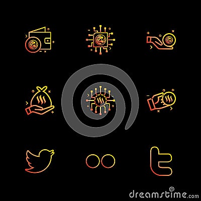 twitter , flicker , twitter, Nexus , nxs , crypto , currency , c Vector Illustration