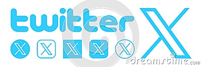 Twitter - global social media, networking service. New logo of Twitter. Kyiv, Ukraine - July 24, 2023 Vector Illustration